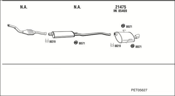 Walker PET05627 - Система випуску ОГ autocars.com.ua