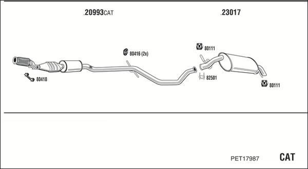 Walker PET17987 - Система випуску ОГ autocars.com.ua