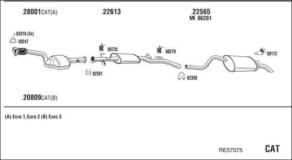 Walker RE57075 - Система випуску ОГ autocars.com.ua