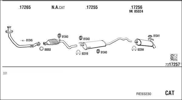 Walker RE93230 - Система випуску ОГ autocars.com.ua