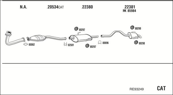 Walker RE93249 - Система випуску ОГ autocars.com.ua