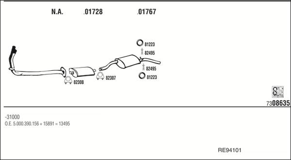 Walker RE94101 - Система випуску ОГ autocars.com.ua