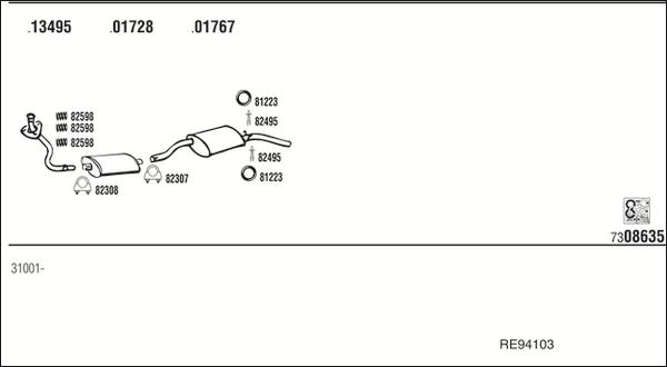 Walker RE94103 - Система випуску ОГ autocars.com.ua