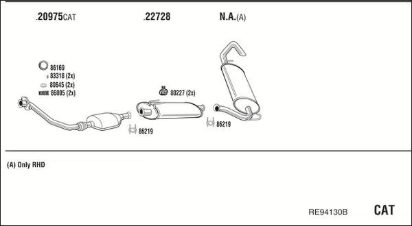 Walker RE94130B - Система выпуска ОГ avtokuzovplus.com.ua