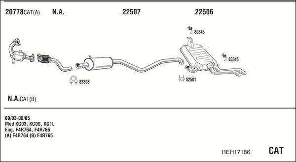 Walker REH17186 - Система випуску ОГ autocars.com.ua