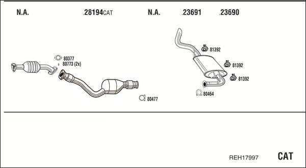 Walker REH17997 - Система випуску ОГ autocars.com.ua