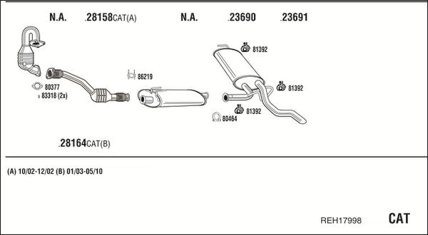 Walker REH17998 - Система выпуска ОГ avtokuzovplus.com.ua