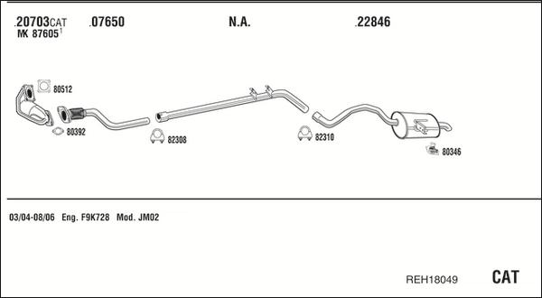 Walker REH18049 - Система випуску ОГ autocars.com.ua