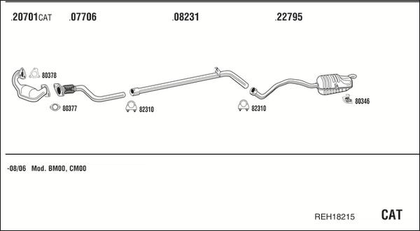 Walker REH18215 - Система випуску ОГ autocars.com.ua