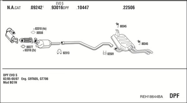 Walker REH18644BA - Система випуску ОГ autocars.com.ua