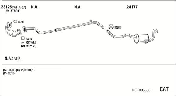 Walker REK005858 - Система випуску ОГ autocars.com.ua