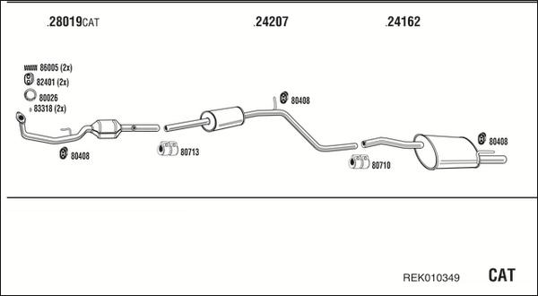 Walker REK010349 - Система випуску ОГ autocars.com.ua