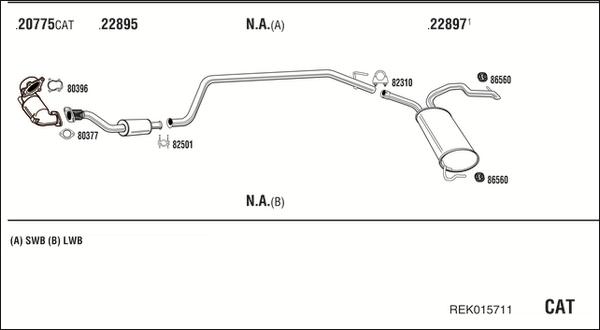 Walker REK015711 - Система випуску ОГ autocars.com.ua