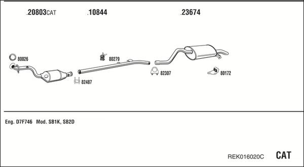 Walker REK016020C - Система випуску ОГ autocars.com.ua