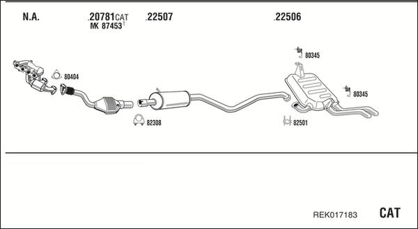 Walker REK017183 - Система випуску ОГ autocars.com.ua