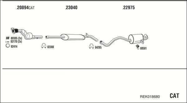 Walker REK018680 - Система випуску ОГ autocars.com.ua