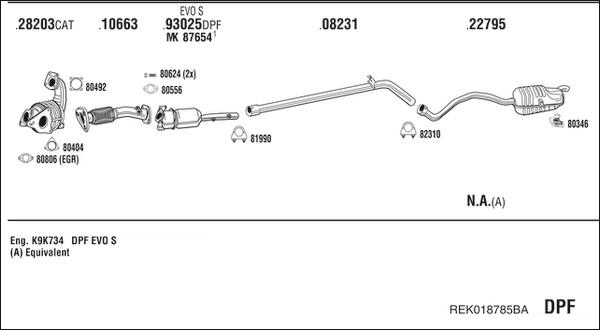 Walker REK018785BA - Система випуску ОГ autocars.com.ua