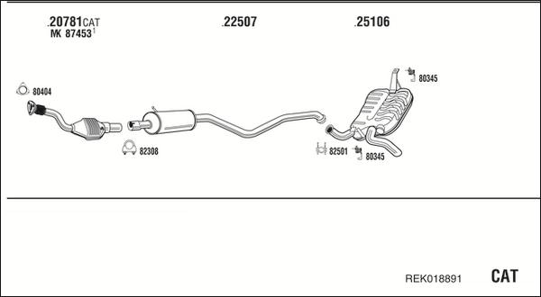 Walker REK018891 - Система випуску ОГ autocars.com.ua