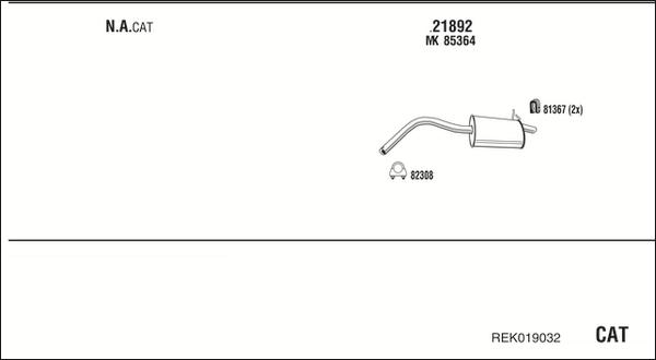 Walker REK019032 - Система випуску ОГ autocars.com.ua