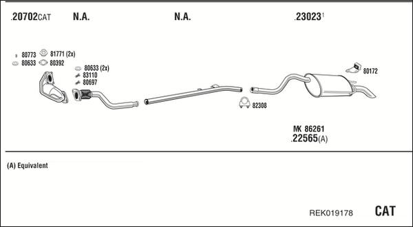 Walker REK019178 - Система випуску ОГ autocars.com.ua