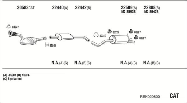 Walker REK020800 - Система випуску ОГ autocars.com.ua
