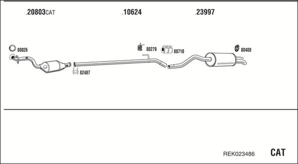 Walker REK023486 - Система випуску ОГ autocars.com.ua