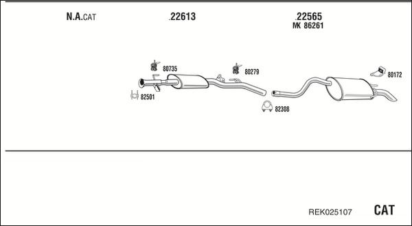 Walker REK025107 - Система випуску ОГ autocars.com.ua