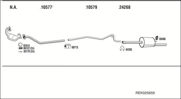 Walker REK025659 - Система випуску ОГ autocars.com.ua