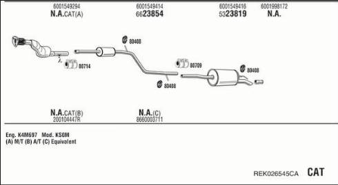 Walker REK026545CA - Система випуску ОГ autocars.com.ua
