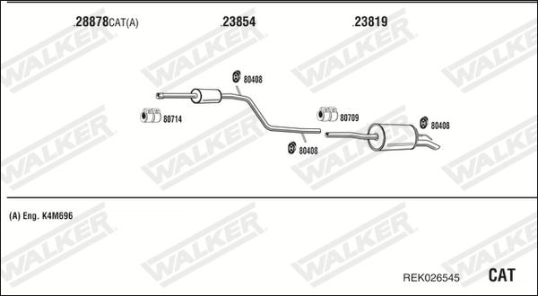 Walker REK026545 - Система випуску ОГ autocars.com.ua