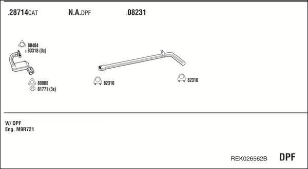 Walker REK026562B - Система випуску ОГ autocars.com.ua