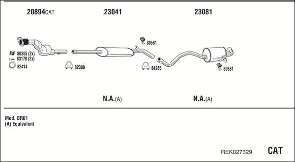 Walker REK027329 - Система випуску ОГ autocars.com.ua