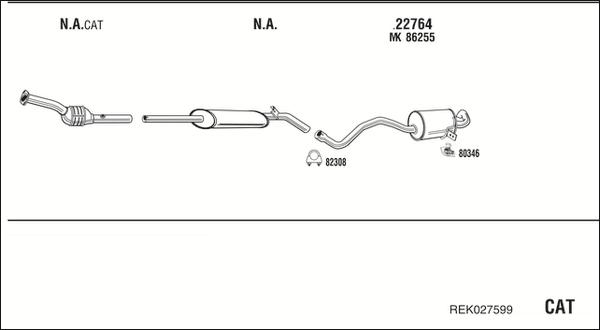 Walker REK027599 - Система випуску ОГ autocars.com.ua