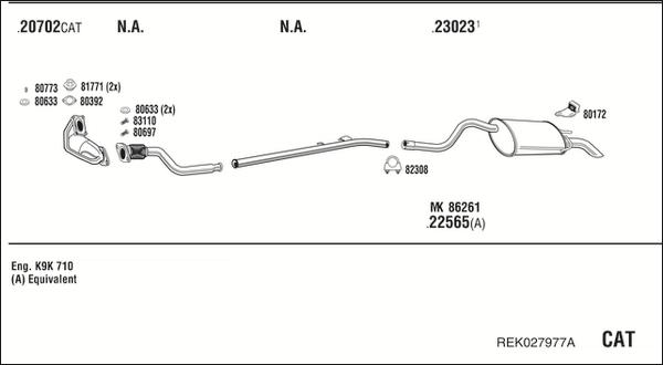 Walker REK027977A - Система випуску ОГ autocars.com.ua