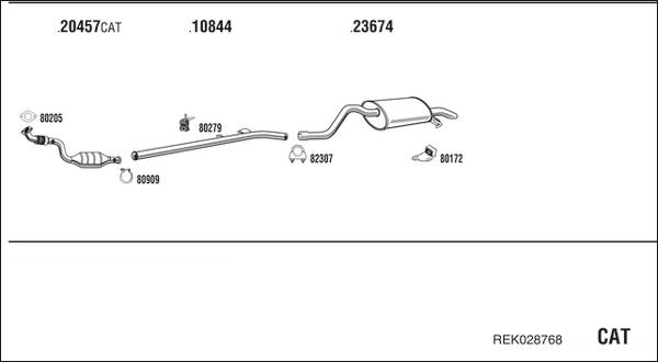 Walker REK028768 - Система випуску ОГ autocars.com.ua