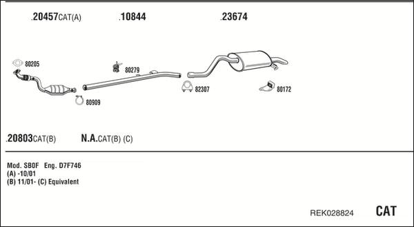 Walker REK028824 - Система випуску ОГ autocars.com.ua