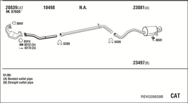 Walker REK028839B - Система випуску ОГ autocars.com.ua