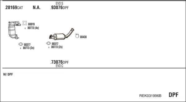 Walker REK031996B - Система випуску ОГ autocars.com.ua