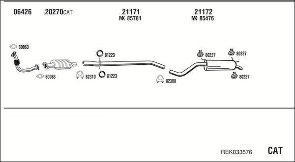 Walker REK033576 - Система випуску ОГ autocars.com.ua