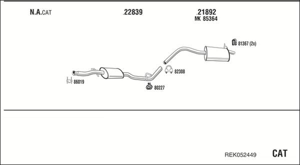 Walker REK052449 - Система випуску ОГ autocars.com.ua