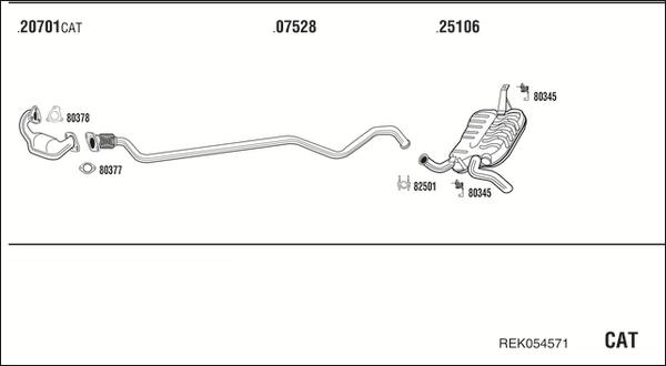 Walker REK054571 - Система випуску ОГ autocars.com.ua