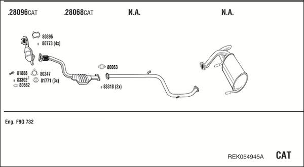 Walker REK054945A - Система випуску ОГ autocars.com.ua