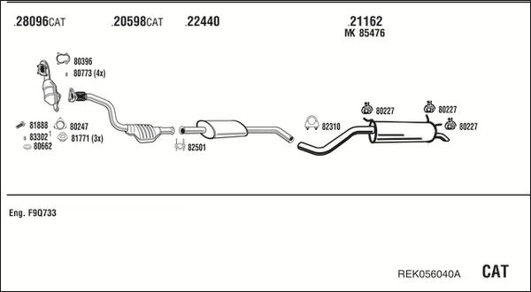 Walker REK056040A - Система випуску ОГ autocars.com.ua