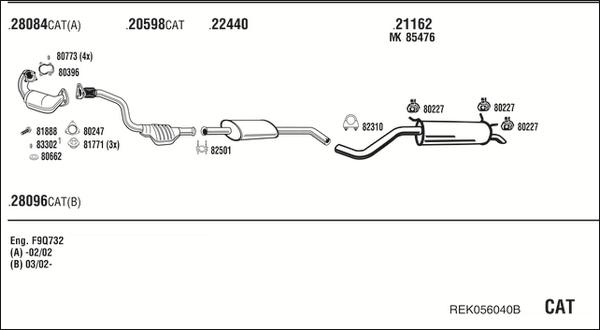 Walker REK056040B - Система випуску ОГ autocars.com.ua