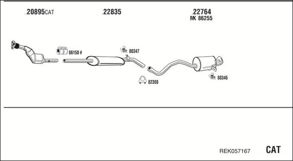 Walker REK057167 - Система випуску ОГ autocars.com.ua