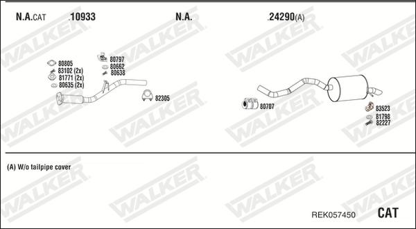 Walker REK057450 - Система випуску ОГ autocars.com.ua