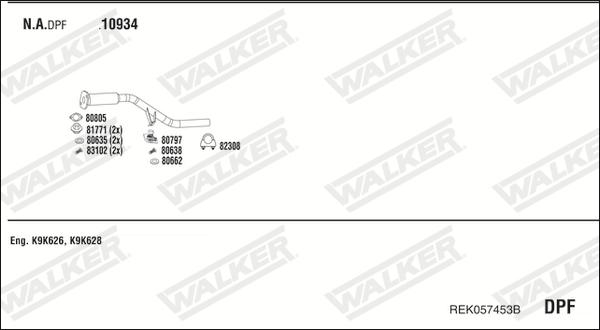 Walker REK057453B - Система випуску ОГ autocars.com.ua