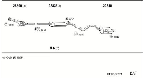 Walker REK057771 - Система випуску ОГ autocars.com.ua