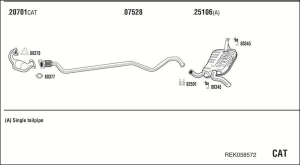 Walker REK058572 - Система випуску ОГ autocars.com.ua