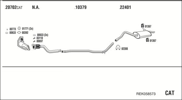 Walker REK058573 - Система випуску ОГ autocars.com.ua
